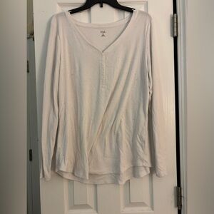 a.n.a Cream Long Sleeve Top